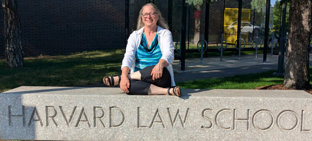 Heidi Venture, co-owner of Vital Reset psilocybin service center in Oregon, at Harvard Law School for her second time teaching on safe psilocybin treatment and its legal landscape
